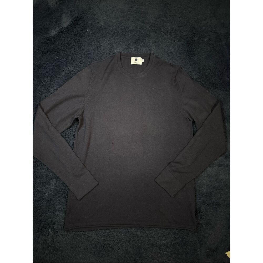 NNO7 No Nationality Navy Blue Pullover Sweater Mens Small B26